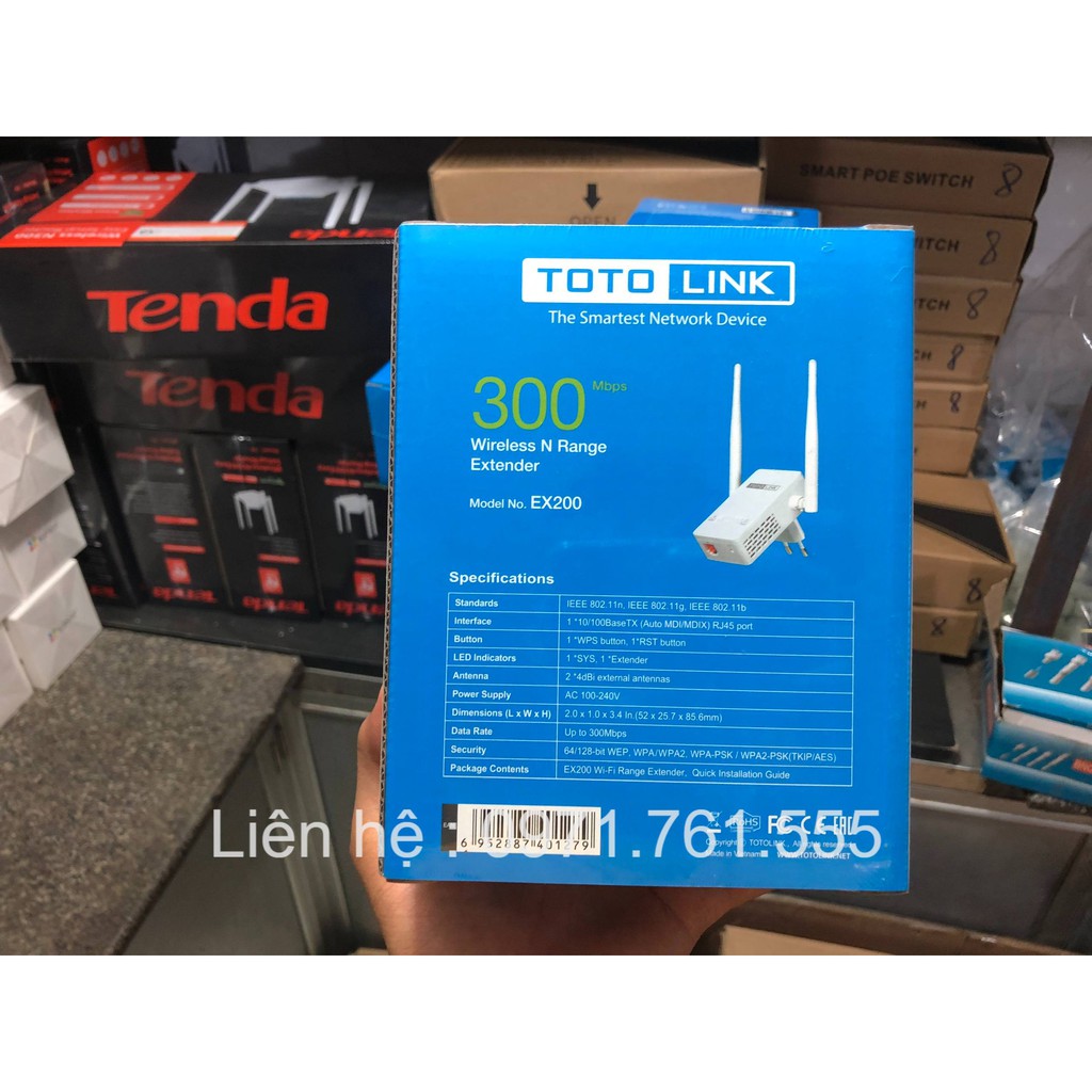 Bộ kích sóng Wifi Totolink EX200 2 Râu chính hãng giá tốt