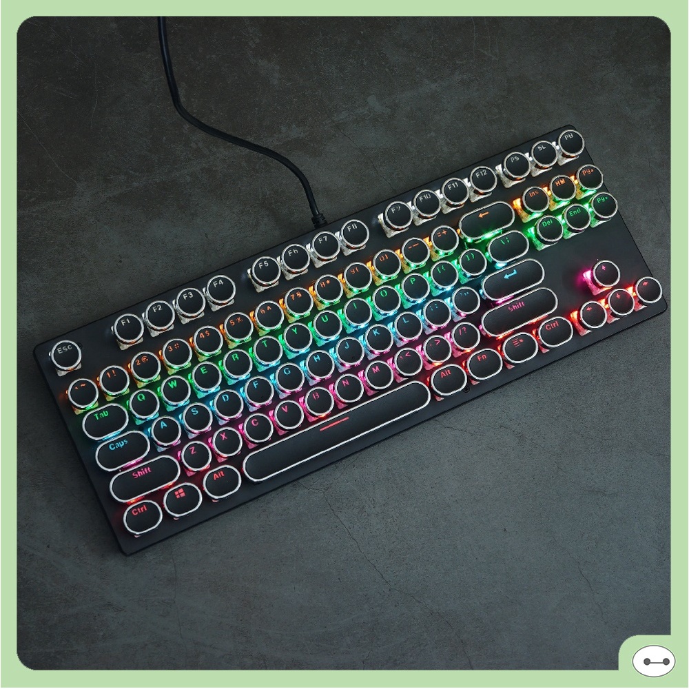 [Mã SKAMSALE03 giảm 10% đơn 200k] BÀN PHÍM CƠ GAMING TKL HJK G50 87 NÚT TRÒN LED RAINBOW