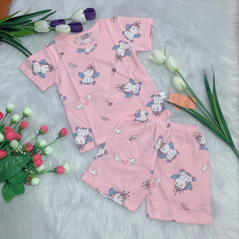 Bộ Đùi bé gái 17-19 kg - chất cotton xuất hàn - hình chú ngựa Đáng yêu