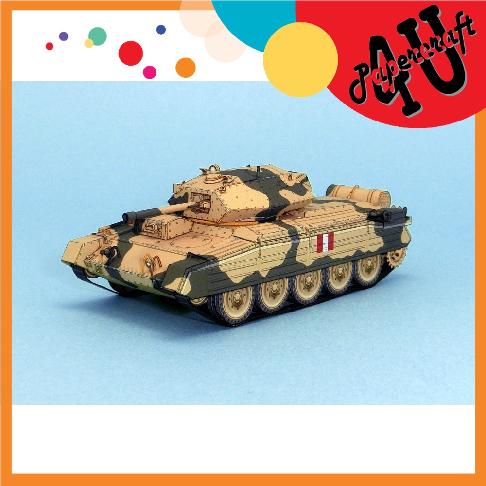 Mô hình giấy 3D  xe tank Crusader MkIII tỉ lệ 1/72