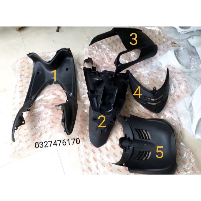 Bộ 5 nhựa nhám đen xe ga MiO classico zin yamaha