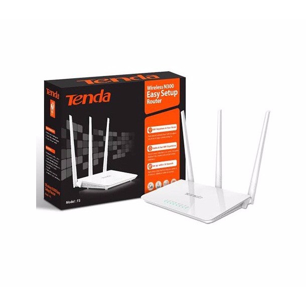 Bộ phát wifi Tenda cao cấp, bộ phát wifi chuẩn tốc 300Mps |  Modem wifi chính hãng Tenda F3 3 râu - BẢO HÀNH 12 tháng