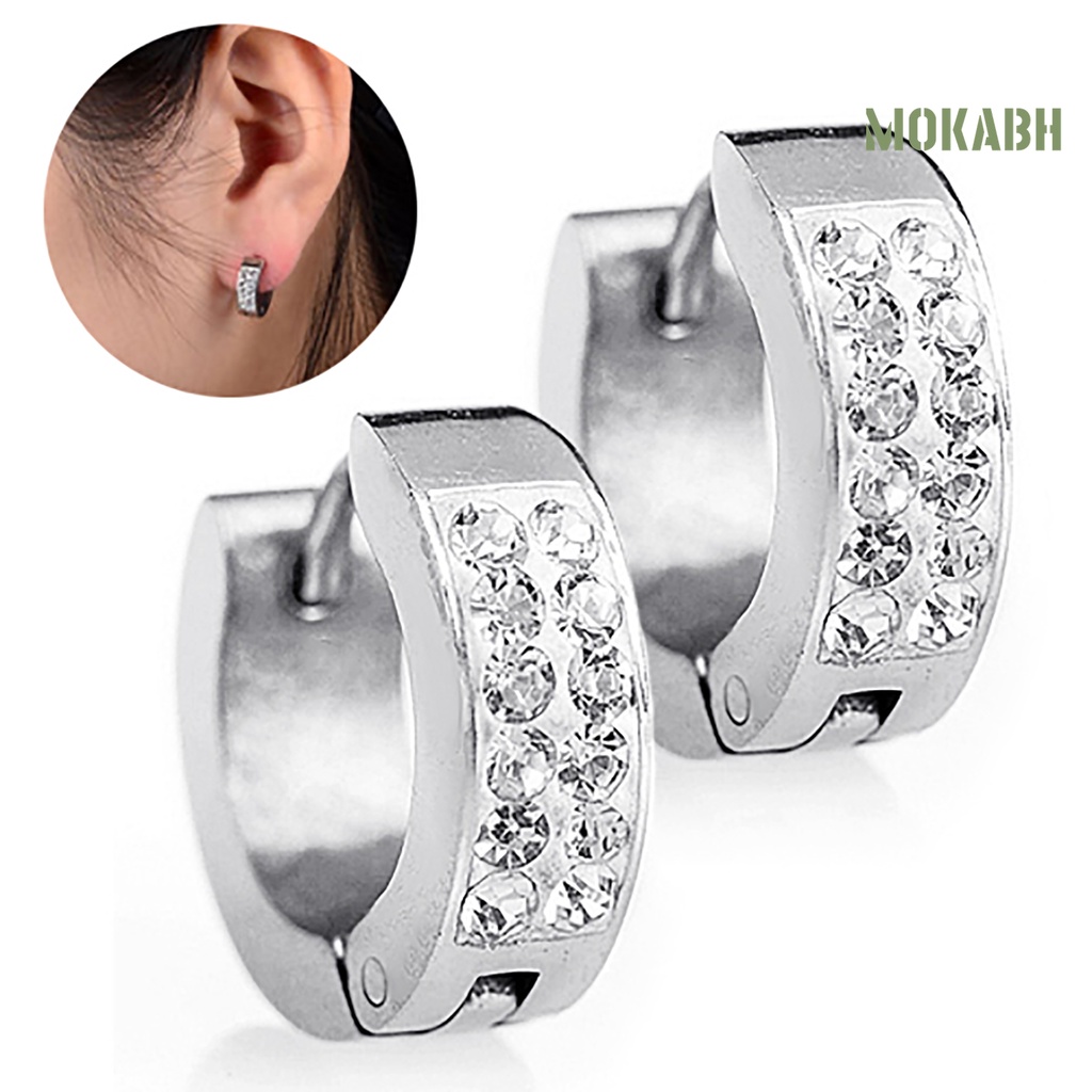 1 Đôi Bông Tai Tròn Nhỏ Bằng Thép Titan Phong Cách Punk Thời Trang Dự Tiệc