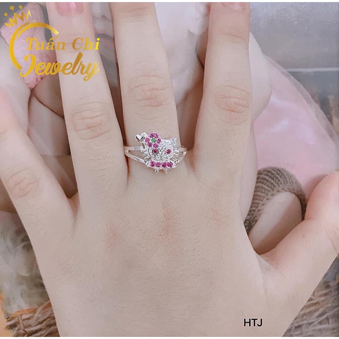 ⚡BẠC TA⚡ Nhẫn Trẻ Em, Nhẫn Mèo Kitty Bạc Cao Cấp, Dễ Thương, Hàng Loại 1 Dày Dặn