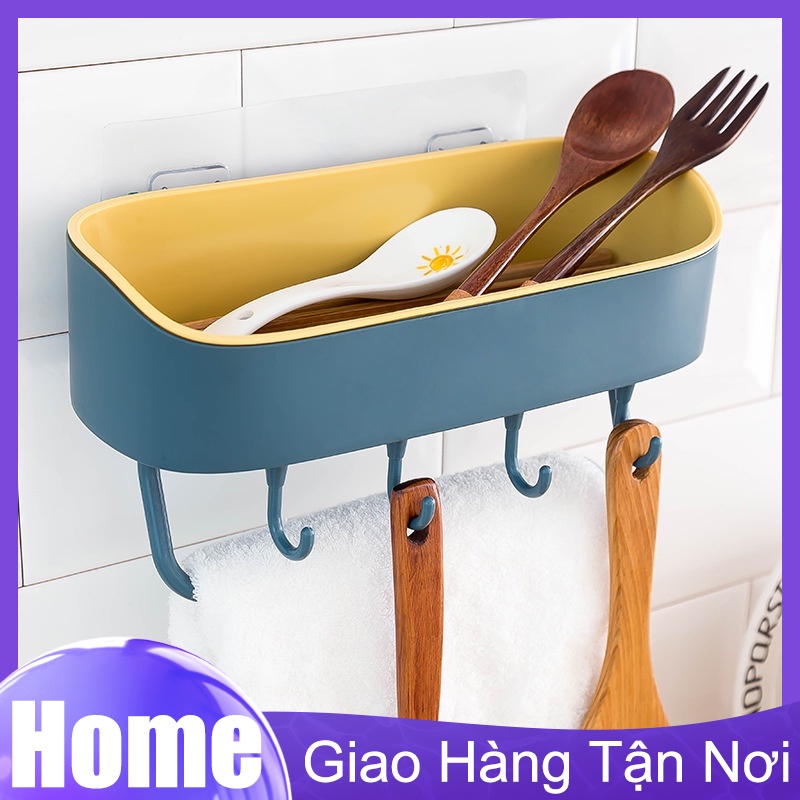 [HCM] Kệ phòng tắm giá nhựa phòng tắm tường bếp có móc không dấu vết giá đỡ cống[GM-SLGJ8]