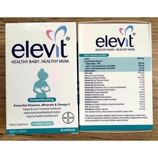 ELEVIT CHO CON BÚ BỔ SUNG VITAMIN VÀ VI LƯỢNG CẦN THIẾT CHO PHỤ NỮ SAU SINH VÀ CHO CON BÚ-ÚC