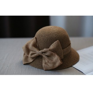 Nón vải phối nơ to cao cấp QC
