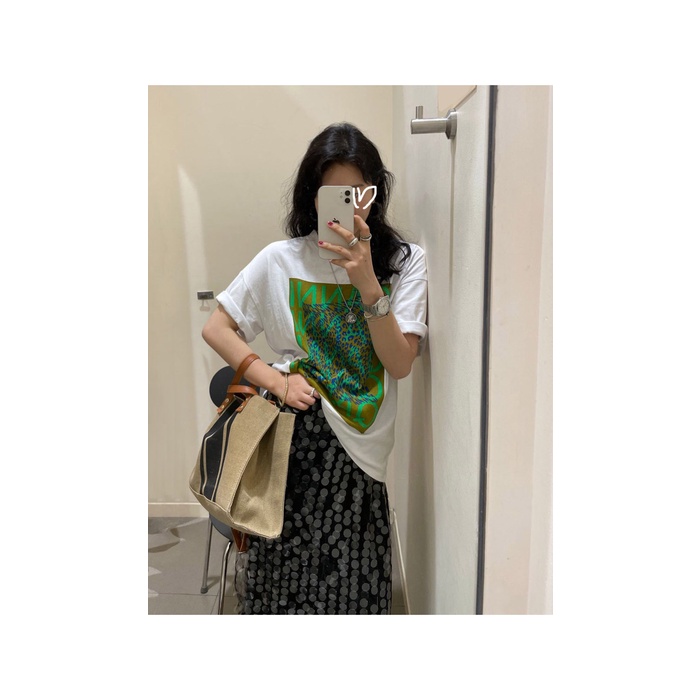 Áo Thun Tay Ngắn Dáng Rộng In Hình Thời Trang Cho Nữ