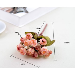 Hoa giả - Chùm hoa hồng trà bi lụa