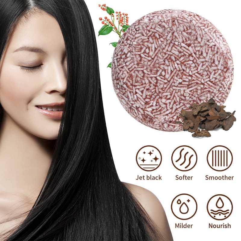 1 Bánh Xà Phòng Chứa Polygonum Multiflorum Dưỡng Ẩm Kiểm Soát Dầu Làm Sạch Tóc Tự Nhiên