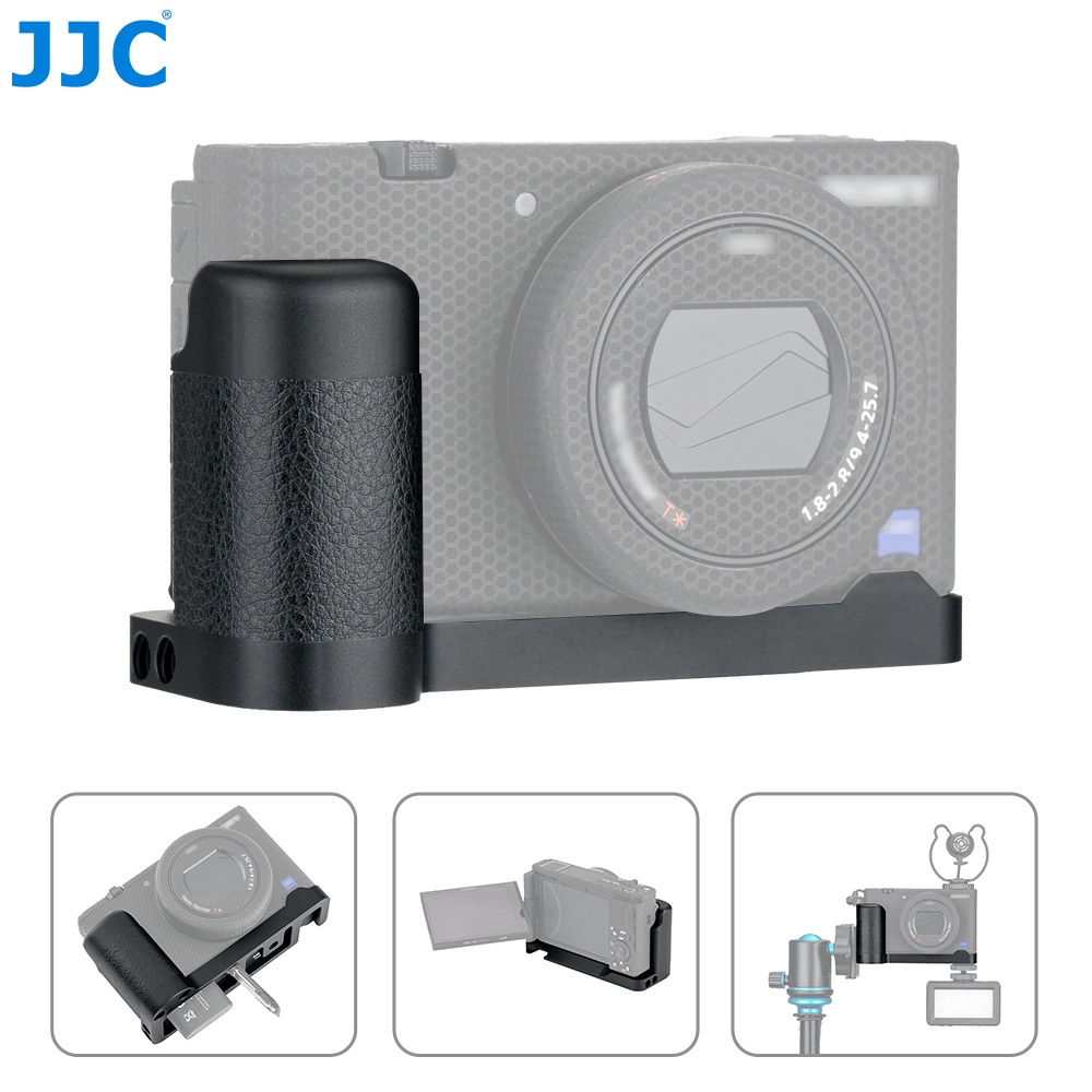 JJC Tay Cầm Kim Loại Cho Máy Ảnh Sony ZV-1 ZV1, Chống Trượt Giá Đỡ Máy Ảnh Loại L Tay Cầm Tay Cầm 1/4 '' - 20 Để Chụp Vlog Và Phát Trực Tiếp