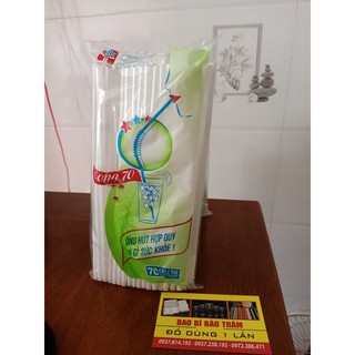 1 bịch 70 Ống hút cong trắng