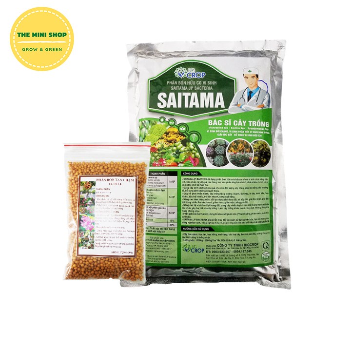 Combo phân tan chậm hữu cơ Saitama và phân npk oscomote cung cấp dinh dưỡng cho các giai đoạn trồng lan