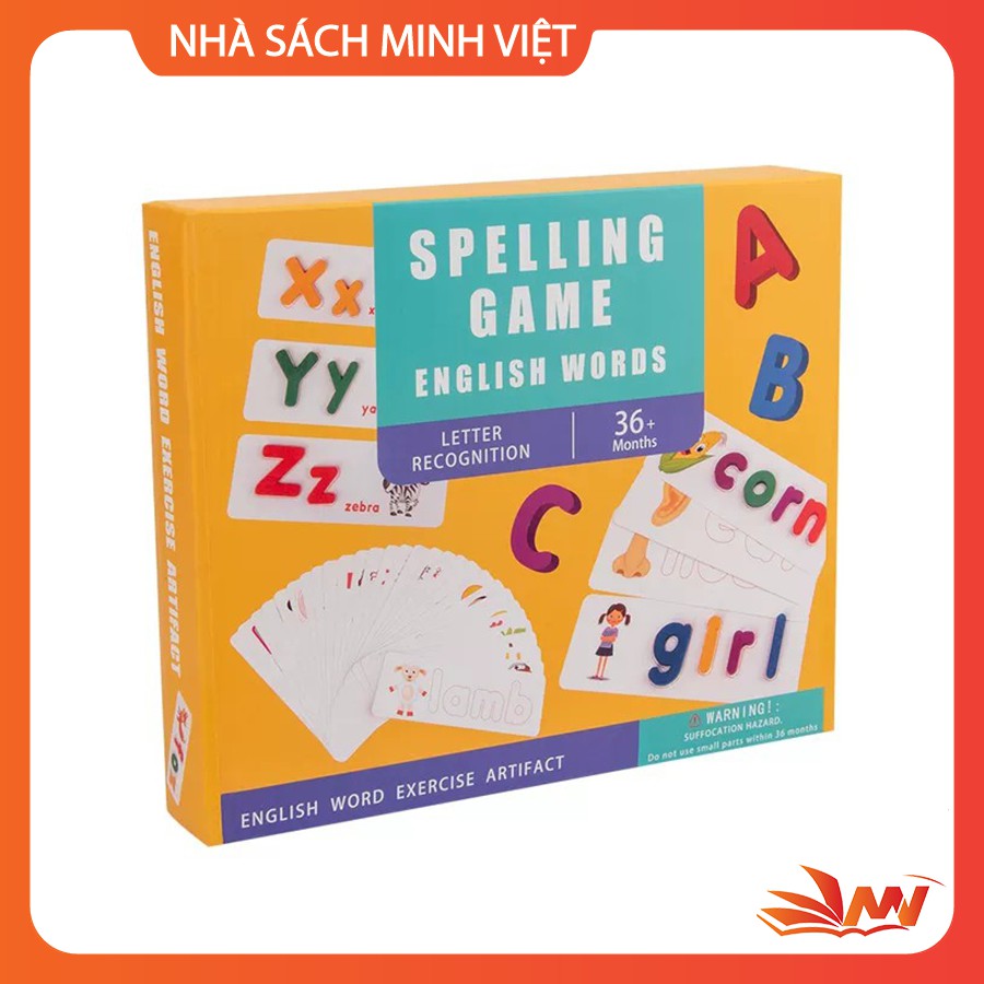 Bộ Spelling Game - Học Đánh Vần Chữ Cái Tiếng Anh Bộ Thẻ Học Ghép Chữ Bằng Gỗ Phiên Bản Mới Nhất