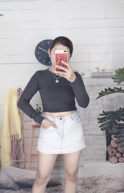 [ XẢ - SIÊU RẺ ] Áo thun nữ CROPTOP TAY DÀI ( ảnh thật 100%)