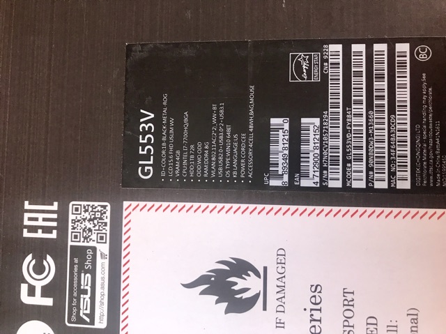 Laptop Asus GL553VD i7 7700HQ/8GB/1TB/4GB GTX1050/Win10/(FY884T | BigBuy360 - bigbuy360.vn