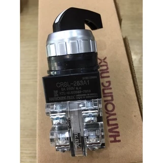 (Hanyoung) Công tắc chuyển mạch 3 vị trí 6A/250VAC/1NO+1NC phi 25 CRSL-253A1