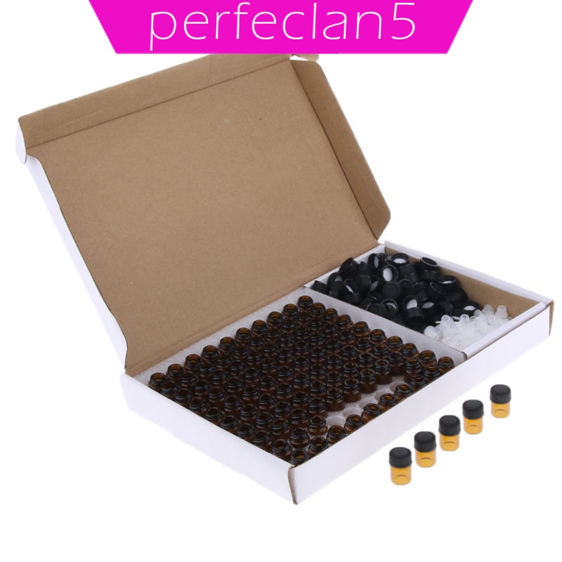 Set 100 chai thủy tinh mini màu hổ phách đựng tinh dầu 1ml/2ml/3ml