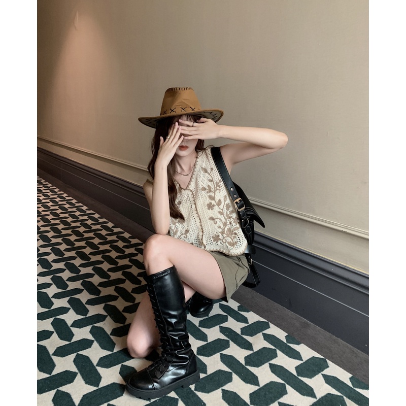 Cocory vn Chân Váy Ngắn Lưng Cao Phong Cách Đường Phố Thời Trang Mùa Hè Cho Nữ