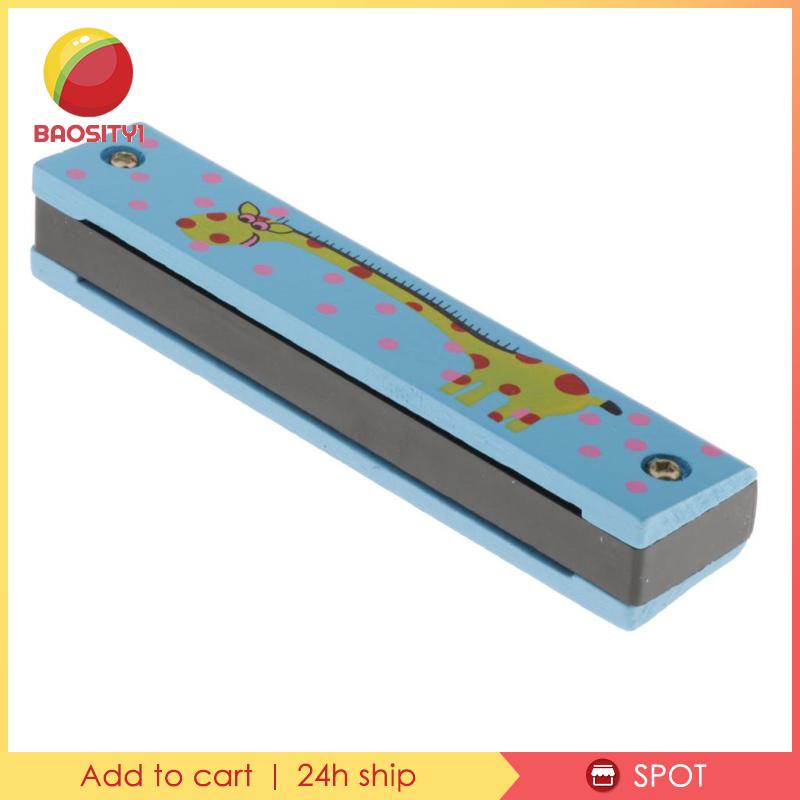 [Baosity1] Kèn Harmonicas Đồ Chơi Mini Bằng Gỗ Sơn Họa Tiết Hươu Cao Cổ Hai Hàng Cho Bé