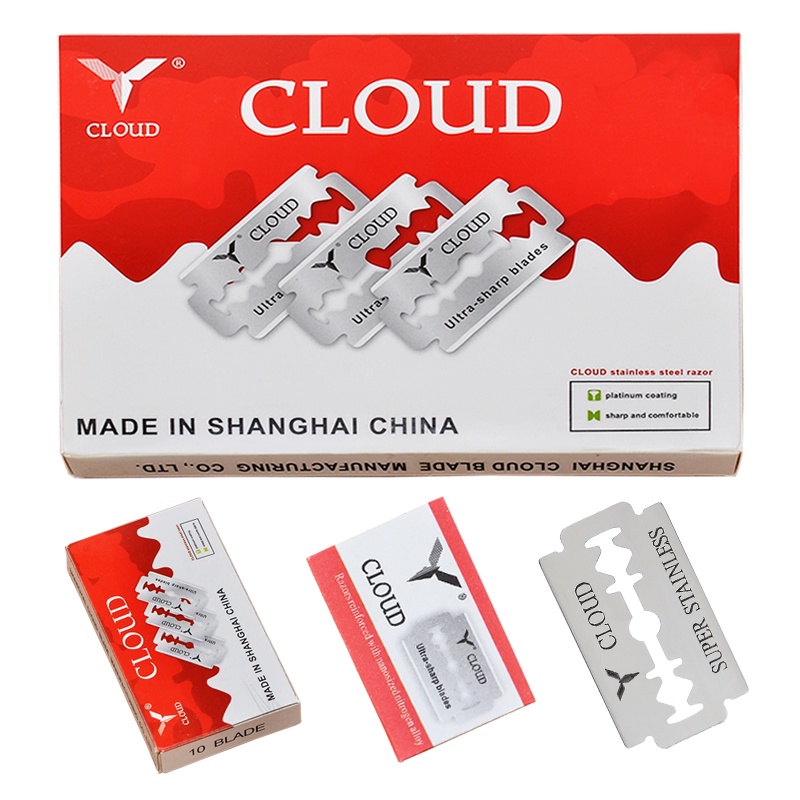 Lưỡi dao cạo hai cạnh 100 miếng Lưỡi dao cạo an toàn bằng thép không gỉ Lưỡi dao cạo thẳng cho máy c