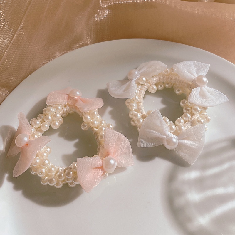 Băng Đô Thiết Kế Hình Nơ Đính Ngọc Trai Đơn Giản Thời Trang Theo Phong Cách Hàn Quốc Mới