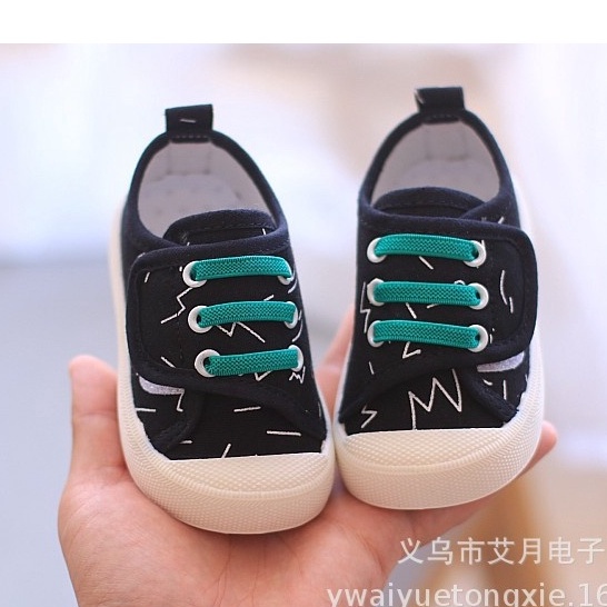 Giày thể thao quai dán tiện lợi cho bé trai bé gái đế mềm sz 17-22