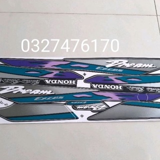 Bộ tem xe DREAM lùn exces xanh tím hàng thái