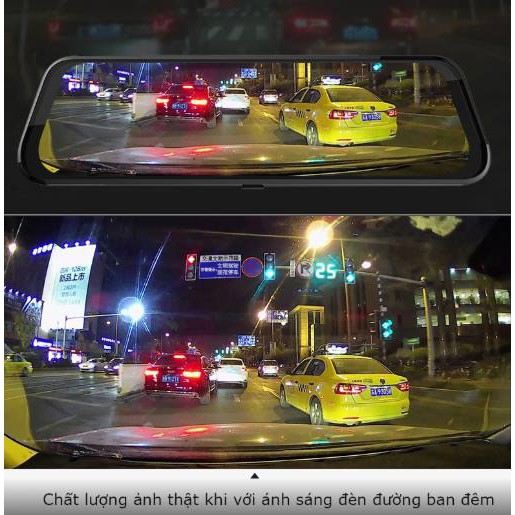 ( Tặng thẻ nhớ 16G và đầu đọc thẻ ) Camera hành trình dạng gương chiếu hậu Acumen D10+ , Màn hình 9.66″ , full HD