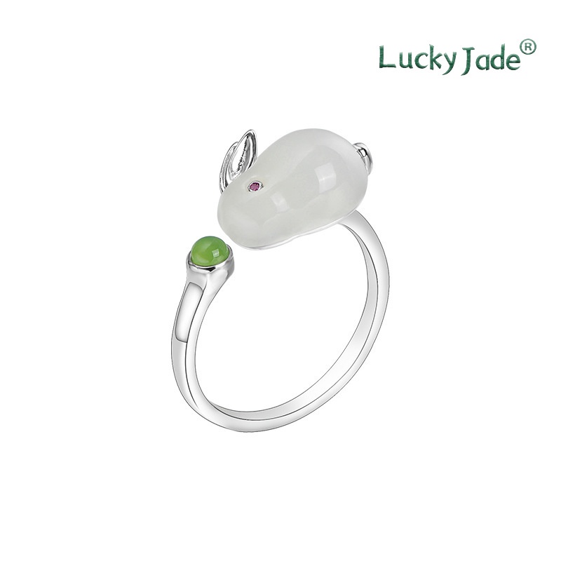 Nhẫn Mạ Bạc 925 18K Đính Đá Ngọc Bích Thời Trang Cho Nữ