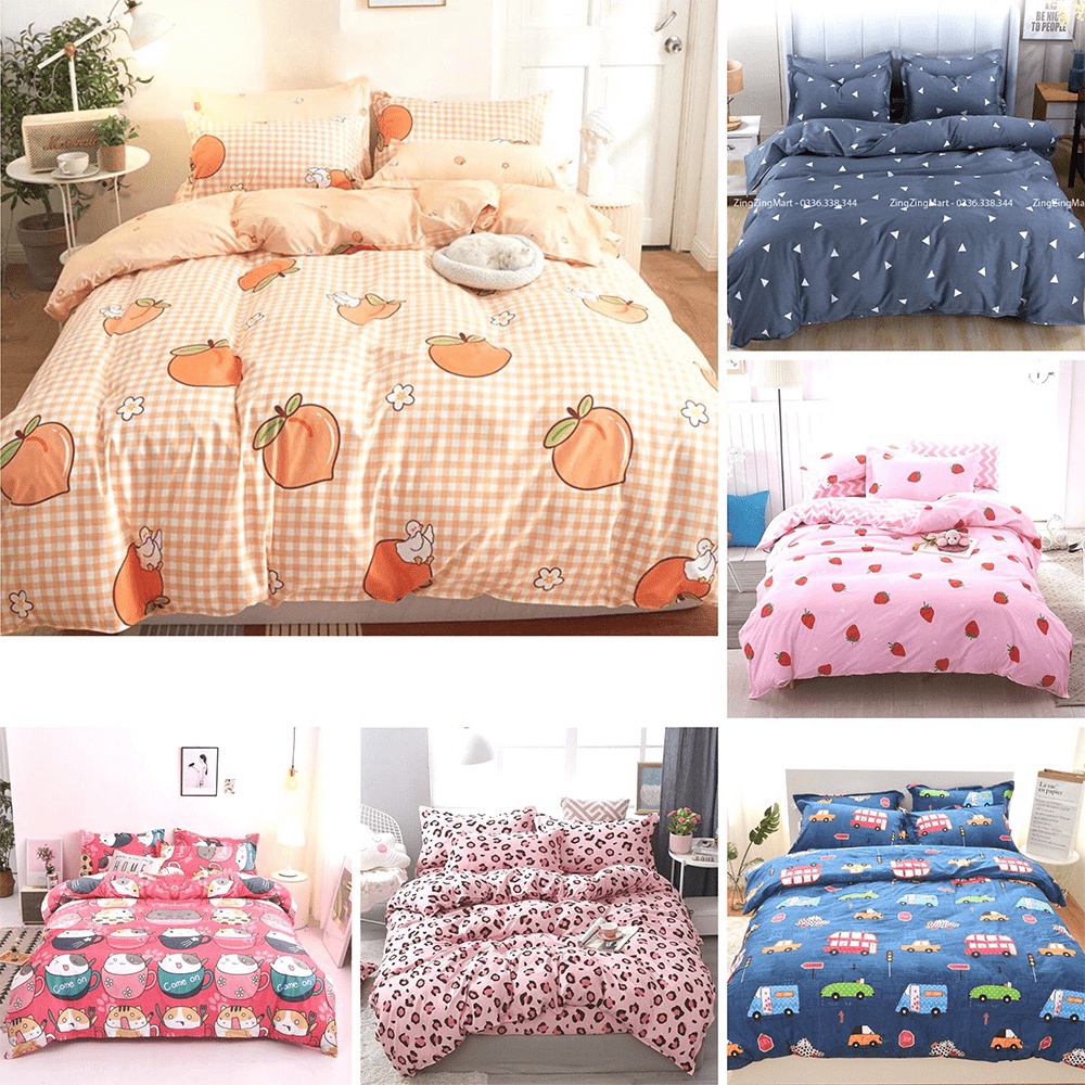 Set 5 Món Vỏ Chăn Cao Cấp - Vỏ Chăn + Ga + Vỏ gối nằm + Vỏ gối ôm - Đủ mọi kích thước