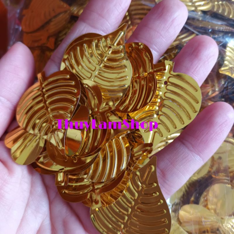 Đồng xu, hoa, lá, hạt châu, thỏi vàng thiếc vàng làm cây cành vàng lá ngọc