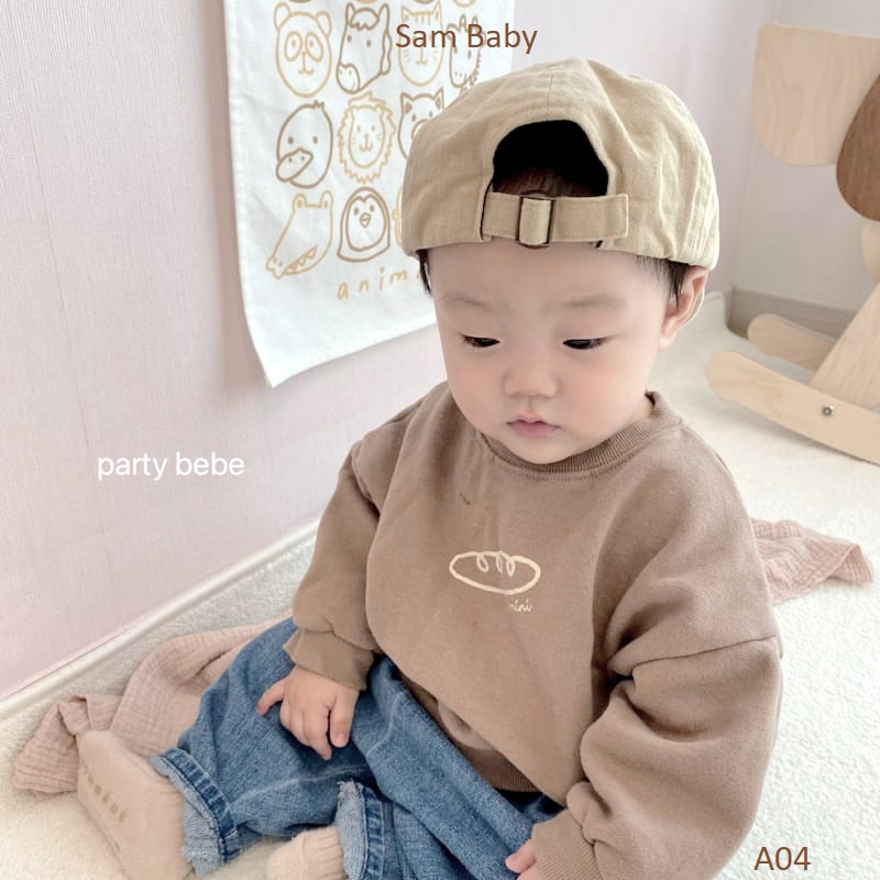 Áo nỉ bánh mì cho bế trai bé gái từ 6,6-14,5kg - Sam Baby - A04