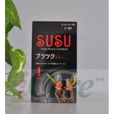 [BCS 4 IN 1] [NHẬP KHẨU] BAO CAO SU SUSU ĐỔI MÀU, SIÊU MỎNG, KÉO DÀI THỜI GIAN HỘP 12 CHIẾC