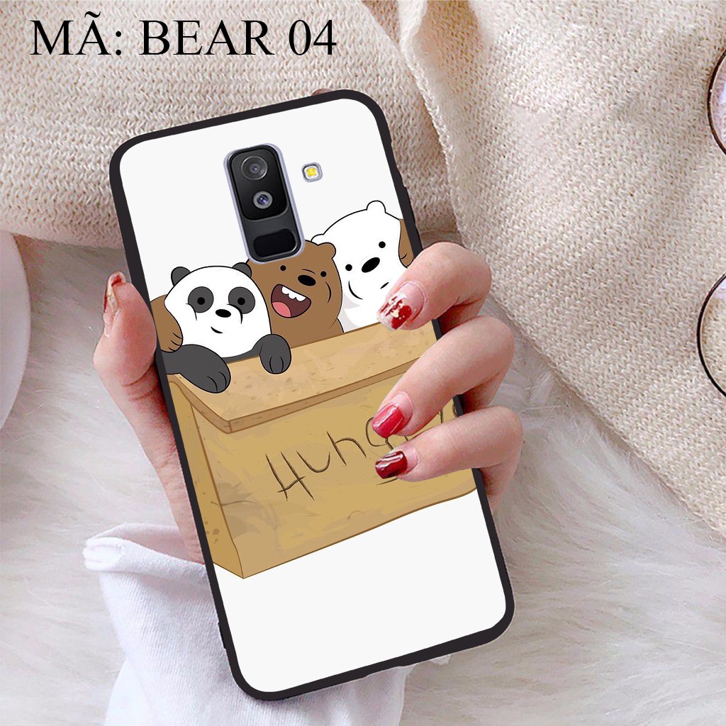 Ốp lưng Samsung A6 Plus 2018 viền dẻo TPU BST Gia Đình Nhà Gấu