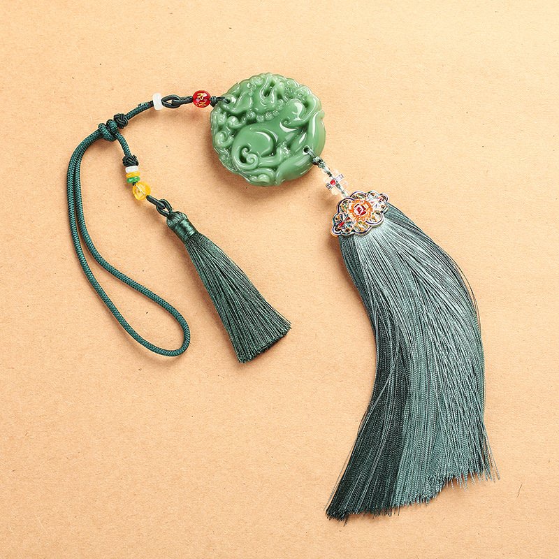 Ngọc bội khánh cổ trang TÌ HƯU LONG PHỤNG bích ngọc treo oto sang trọng thắt eo cosplay phong cách cổ đại