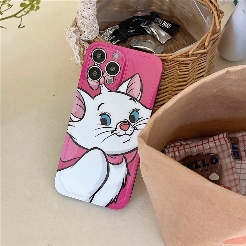 DISNEY Ốp Điện Thoại TPU Dẻo Họa Tiết Hoạt Hình Mèo Marie Dễ Thương Cho iPhone 14 13 12 11 Pro Max XR X XSMAX
