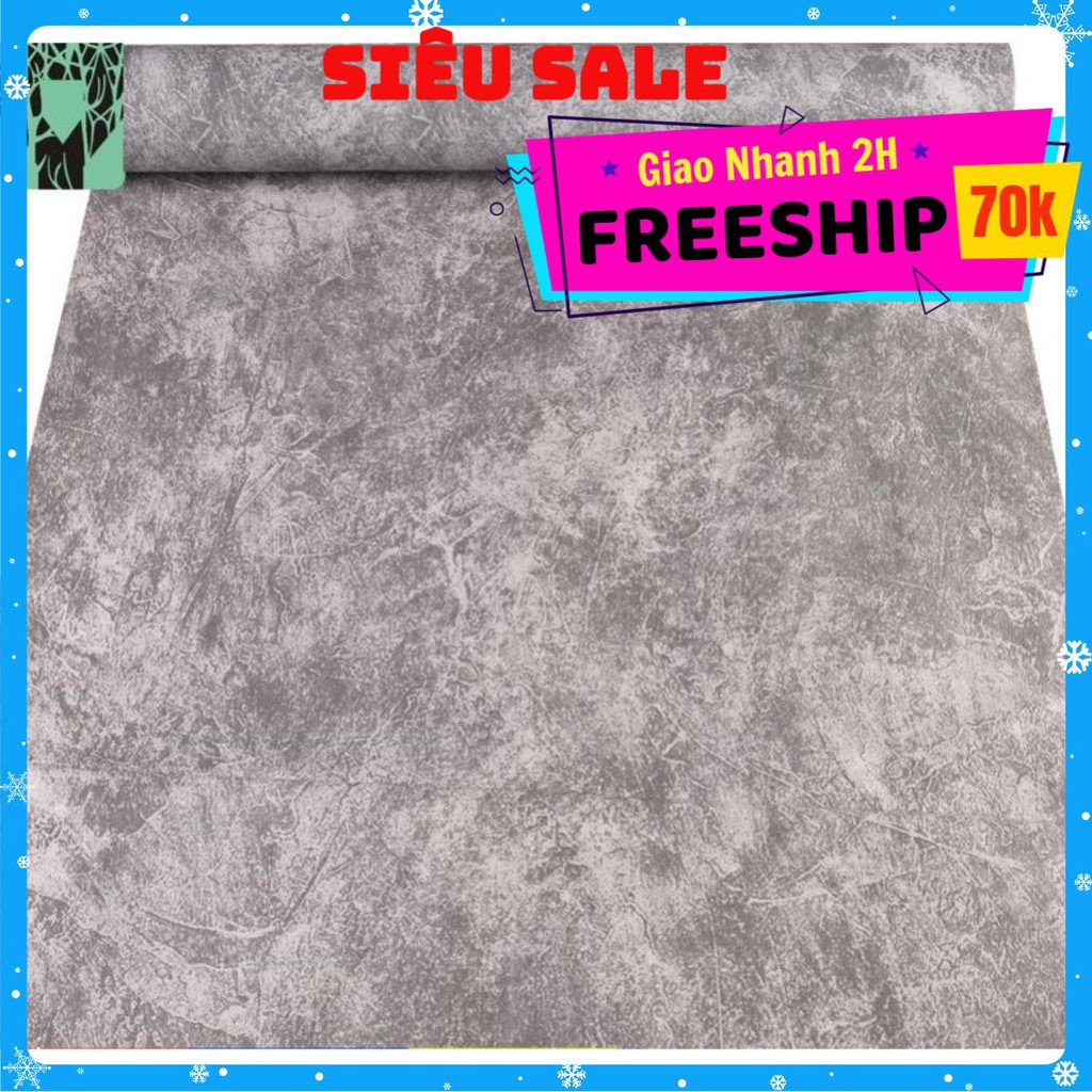 Giấy dán tường giả xi măng 10 Mét có sẵn keo chống nước khổ rộng 45cm