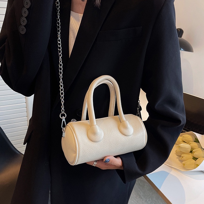 Túi Đeo Chéo Hình Trụ Màu Sắc Đơn Giản Phong Cách Hàn Quốc Thời Trang