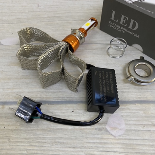 Đèn Pha led xe máy đuôi công tản nhiệt Suo Lin chân đa năng siêu sáng.