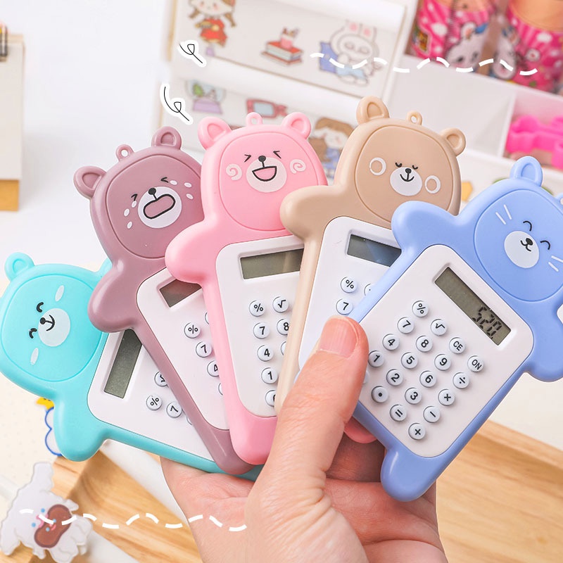 Máy tính cầm tay mini hình gấu mập đáng yêu nhiều khuôn mặt biểu cảm cute giá rẻ S59