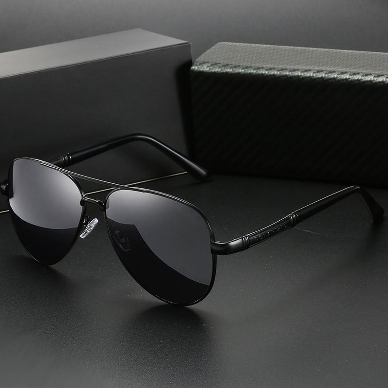 Kính Mát Phân Cực Gọng Kim Loại Thời Trang Cho Nam