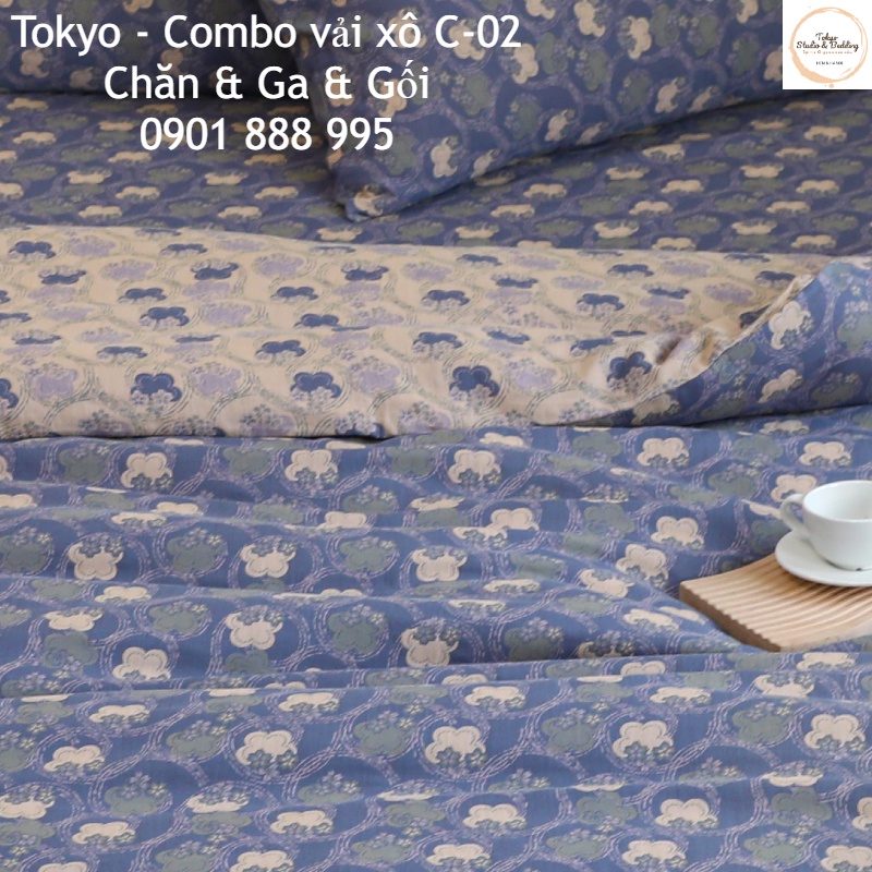 Combo Vỏ Chăn, Ga Gối vải Xô Organic cotton dòng cao cấp