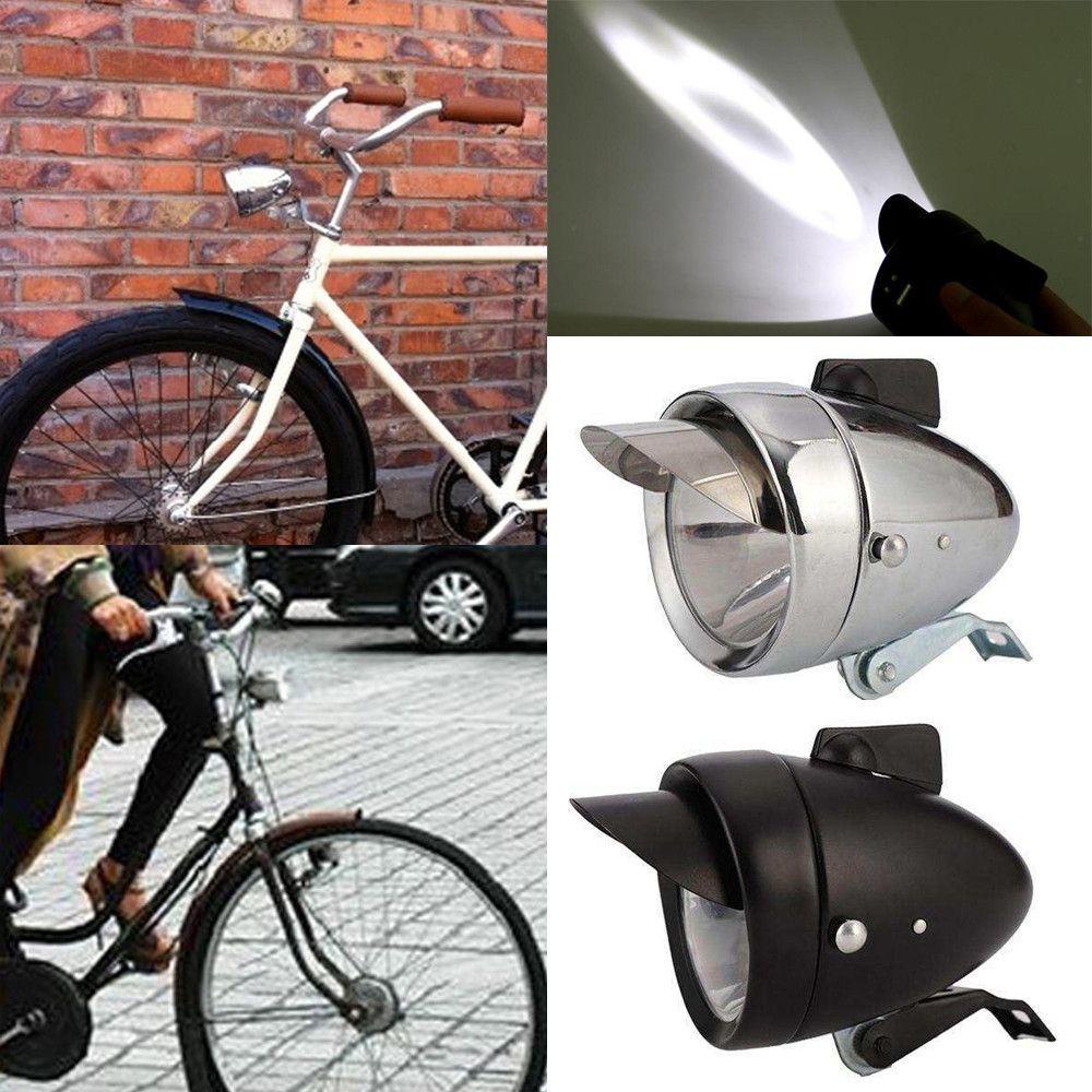 MUVAKO Đèn LED Phía Trước Bằng Chrome Kim Loại Phong Cách Retro Cho Xe Đạp