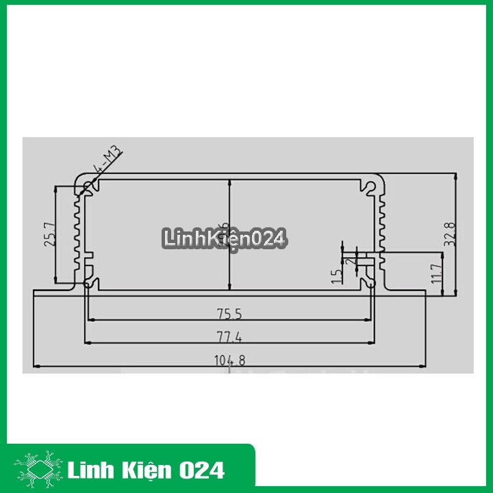 Hộp Nhôm Định Hình 105x33x100mm Hộp Đựng Mạch