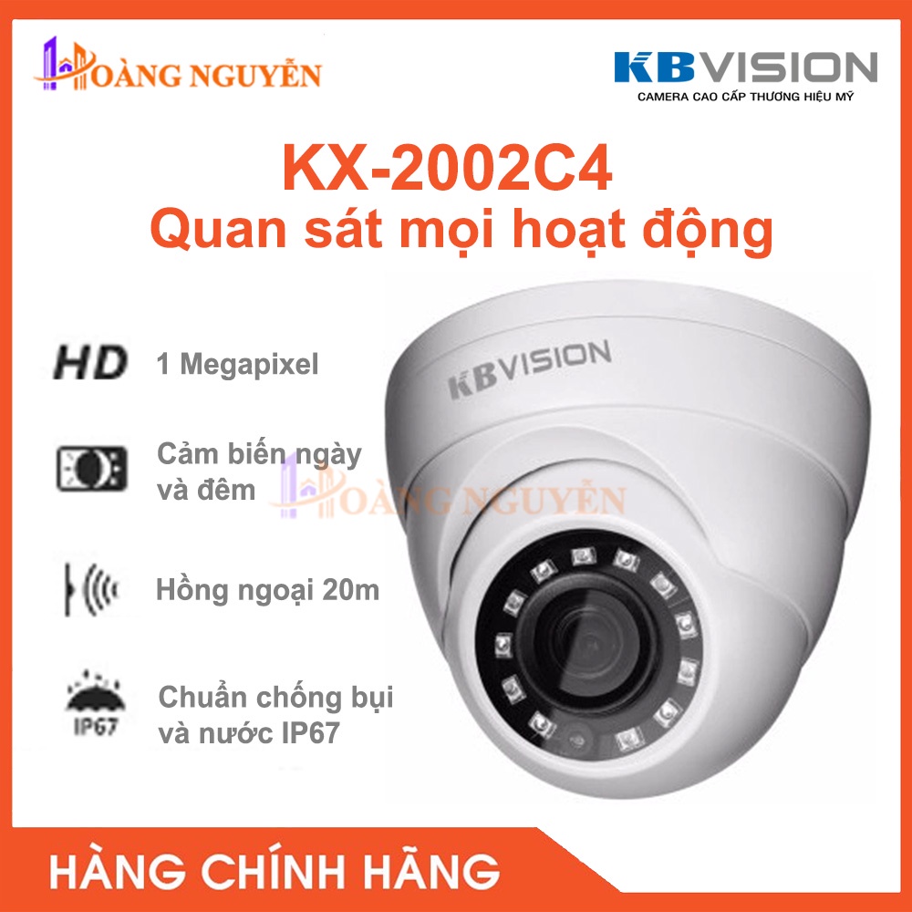 [NHÀ PHÂN PHỐI] Camera KBVISION KX-2002C4 Hồng Ngoại 20m 2.0Megapixel