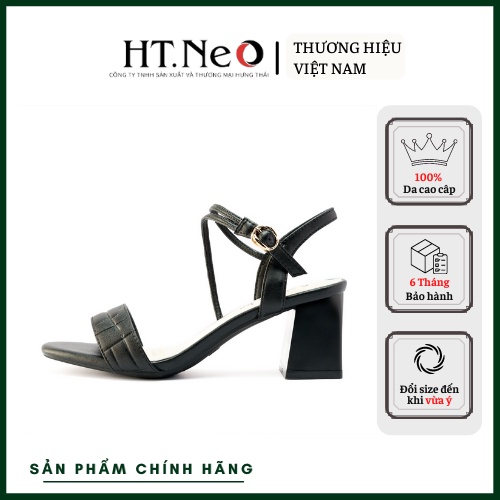 Giày sandal nữ - dép nữ HT.NEO da mềm mại, đế vuông, thiết kế trẻ trung, thanh lịch phương hướng classic  SDN113