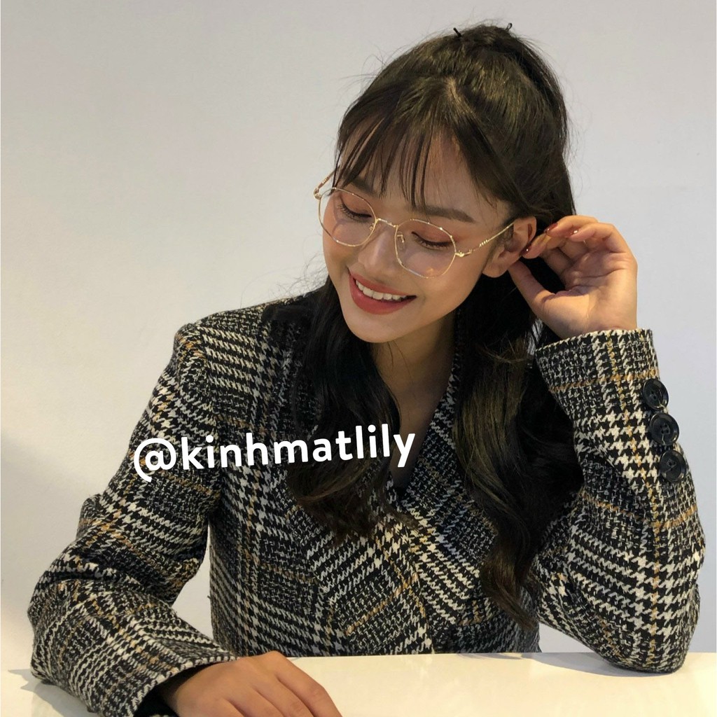 Gọng kính cận thời trang nữ Lilyeyewear mắt đa giác kim loại giả cận thanh mảnh 29183 | BigBuy360 - bigbuy360.vn