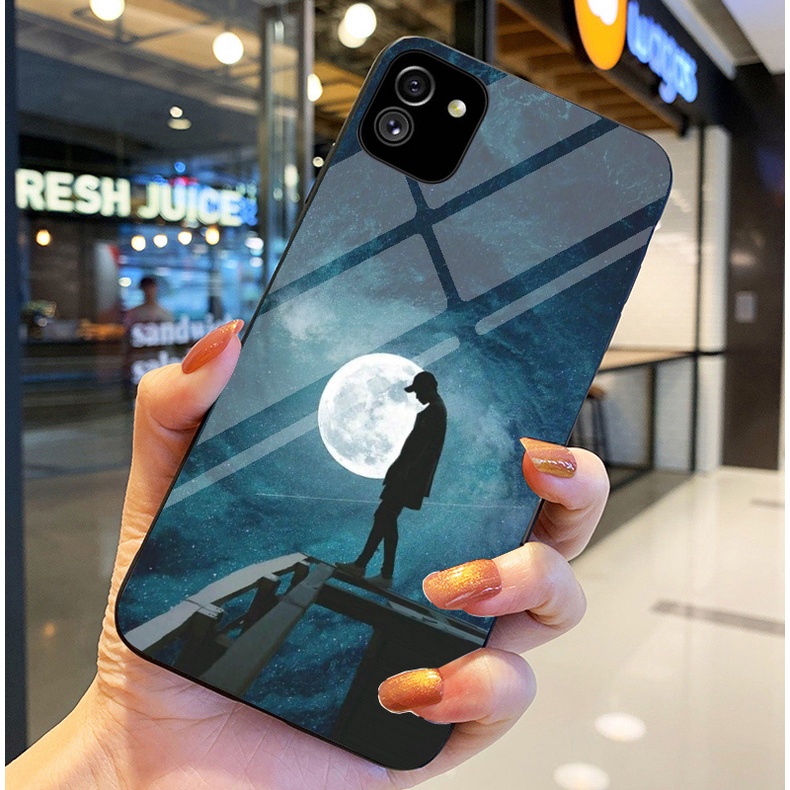 Ốp Lưng SAMSUNG GALAXY A03 Ốp kính bóng cao cấp Phi Hành Gia