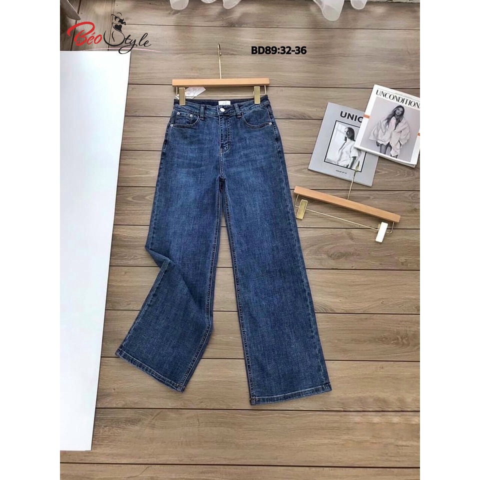 Quần Jean ống rộng hack dáng cực đỉnh Bigsize QJBS002 Dành cho các nàng từ 55-95kg | BigBuy360 - bigbuy360.vn